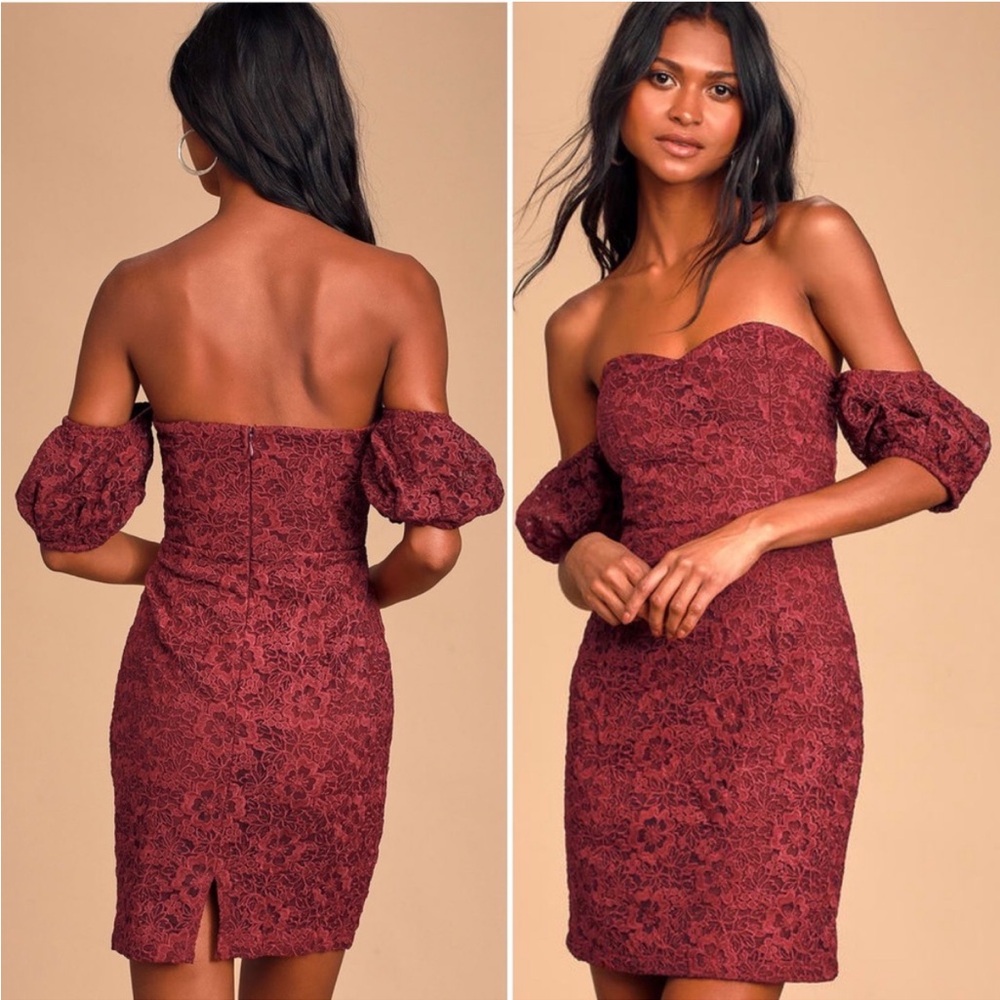 EUC Lulu’s Hartley Lace Off the Shoulder Dress - Picture 5 of 5